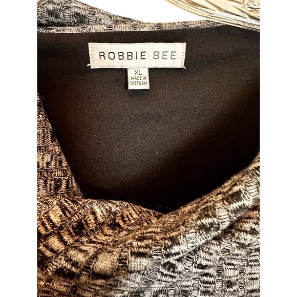 Robbie Bee Size XL Business Casual Lined Gray Textured Cowl Neck Buttoned Dress - Picture 7 of 14